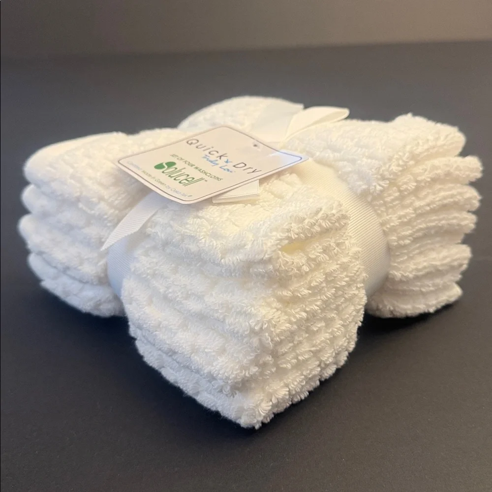 8pc TRULY LOU Quick Dry 100% Cotton Quick Dry Bath Towel Set - White